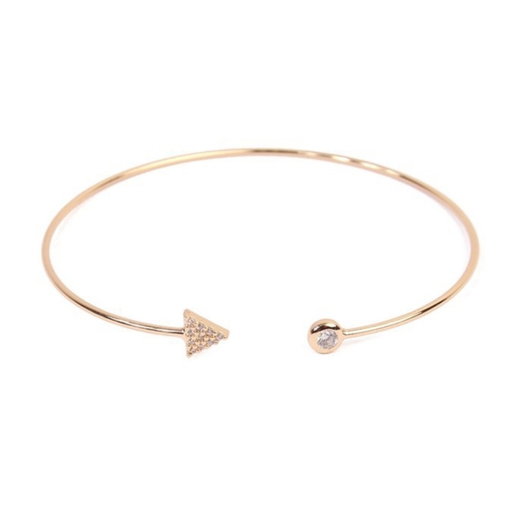 Crystal Avenue Dainty Arrow Open Bangle Bracelet - Picture 1 of 5